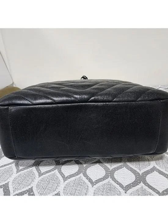 Authentic Saint Laurent Sheepskin Matelasse Chevron Slim Monogram Shopping Bag - Picture 10 of 12